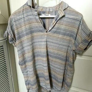 Madewell linen shirt split back hem